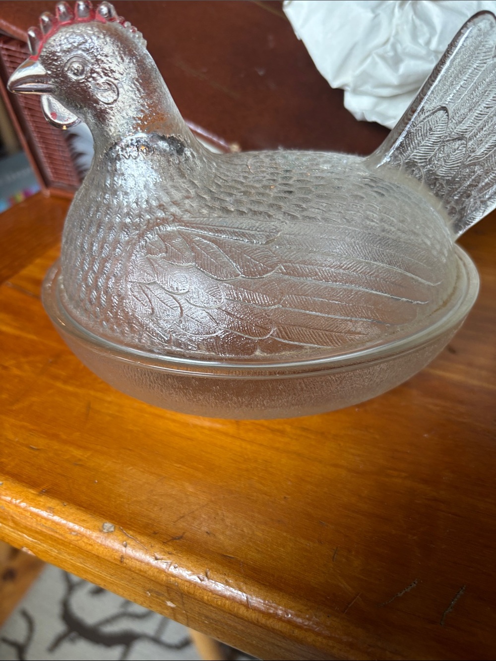 Indiana Glass Clear Glass Hen-on-Nest Covered Dish